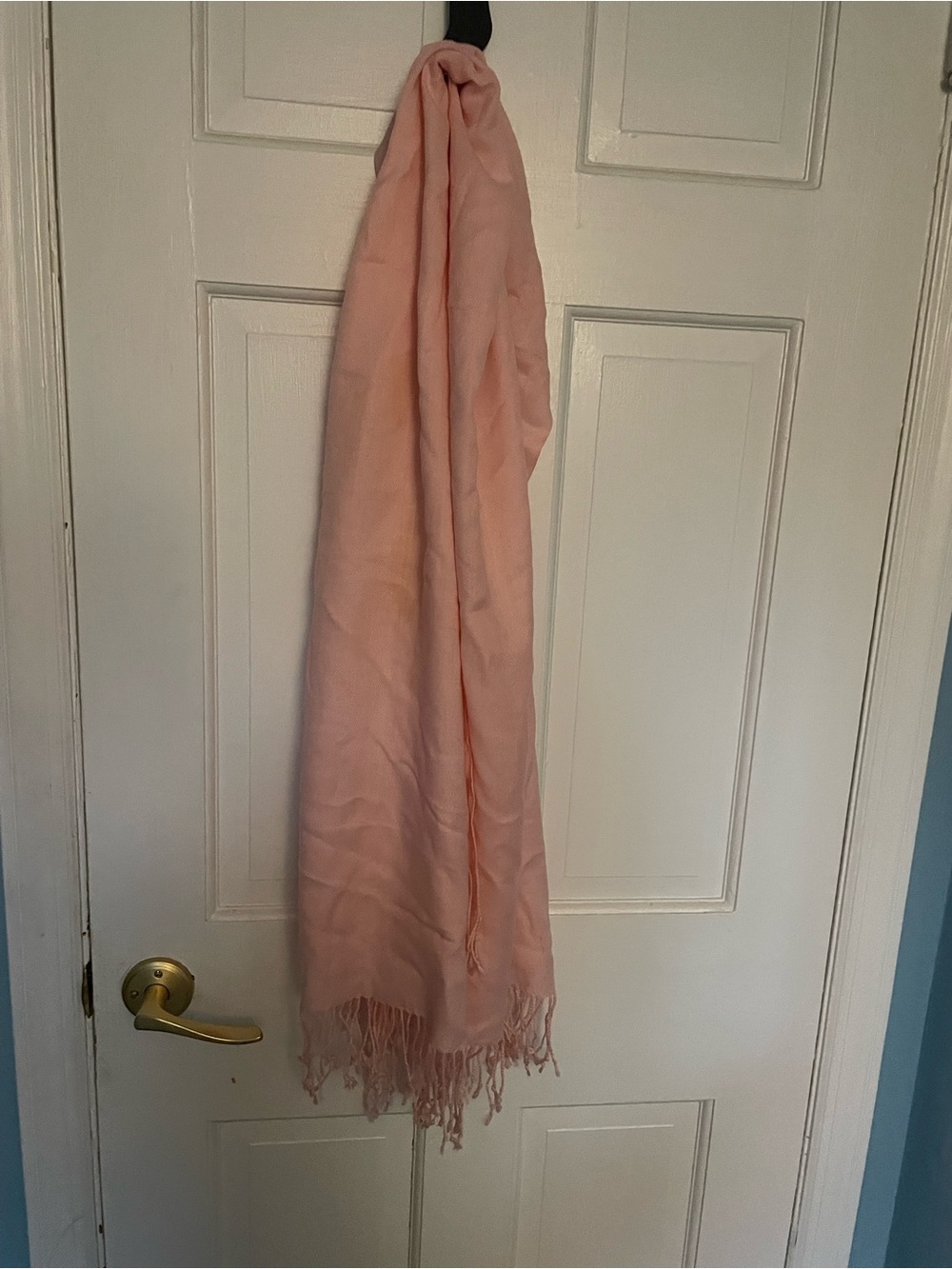 Vintage Y2K Light Pink Fringed Scarf pashmina